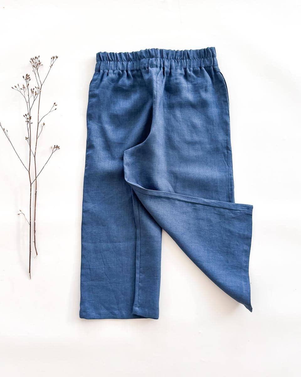 Sofortkauf: Damen Culotte aus Leinen in Jeansblau, Gr. S (34/36)