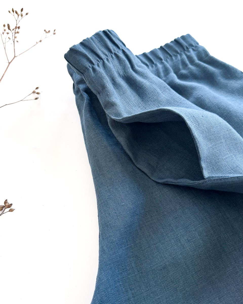 Sofortkauf: Damen Culotte aus Leinen in Jeansblau, Gr. S (34/36)