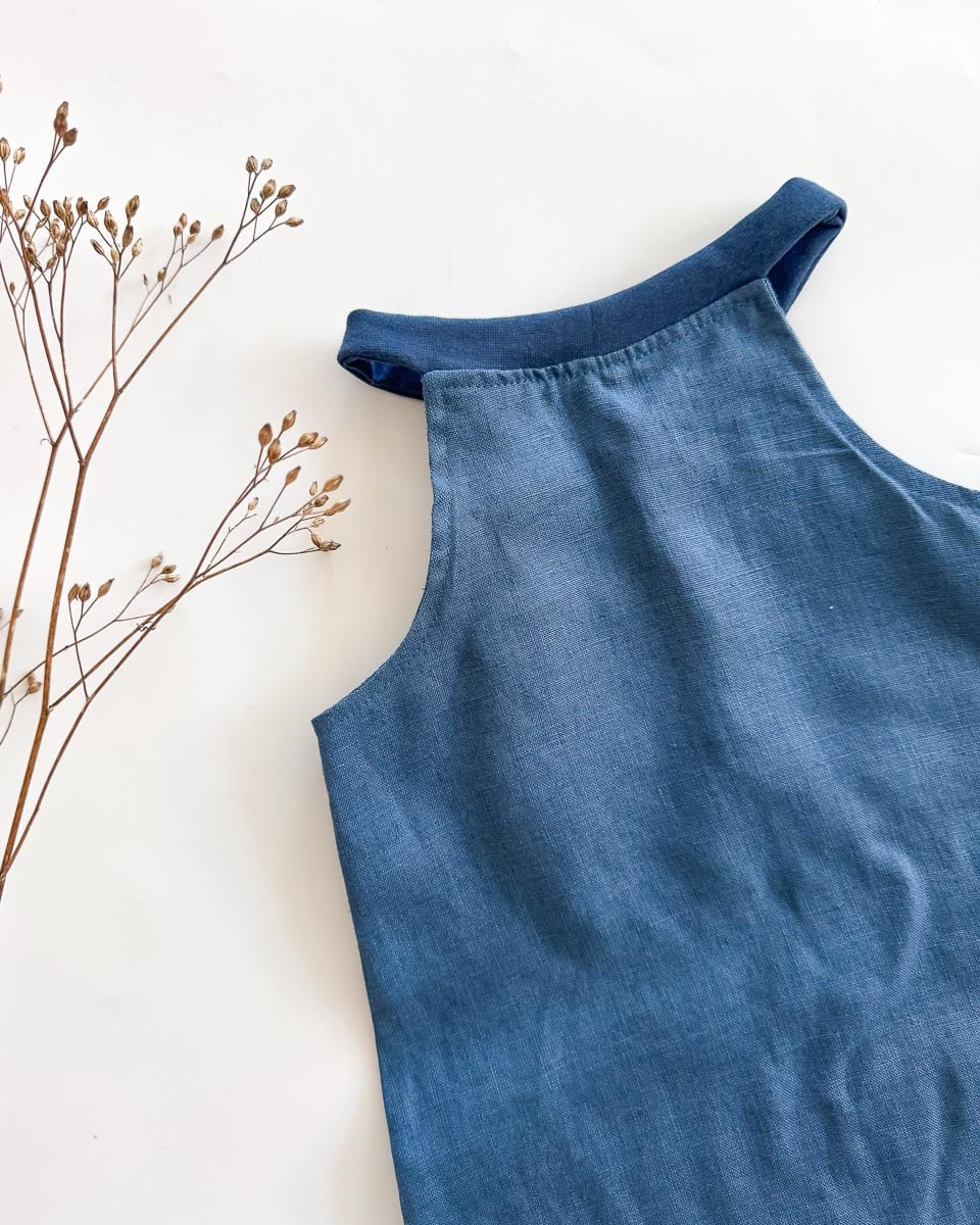 Sofortkauf: Leinen Jumper/ Romper in Jeansblau, Gr. 92/98