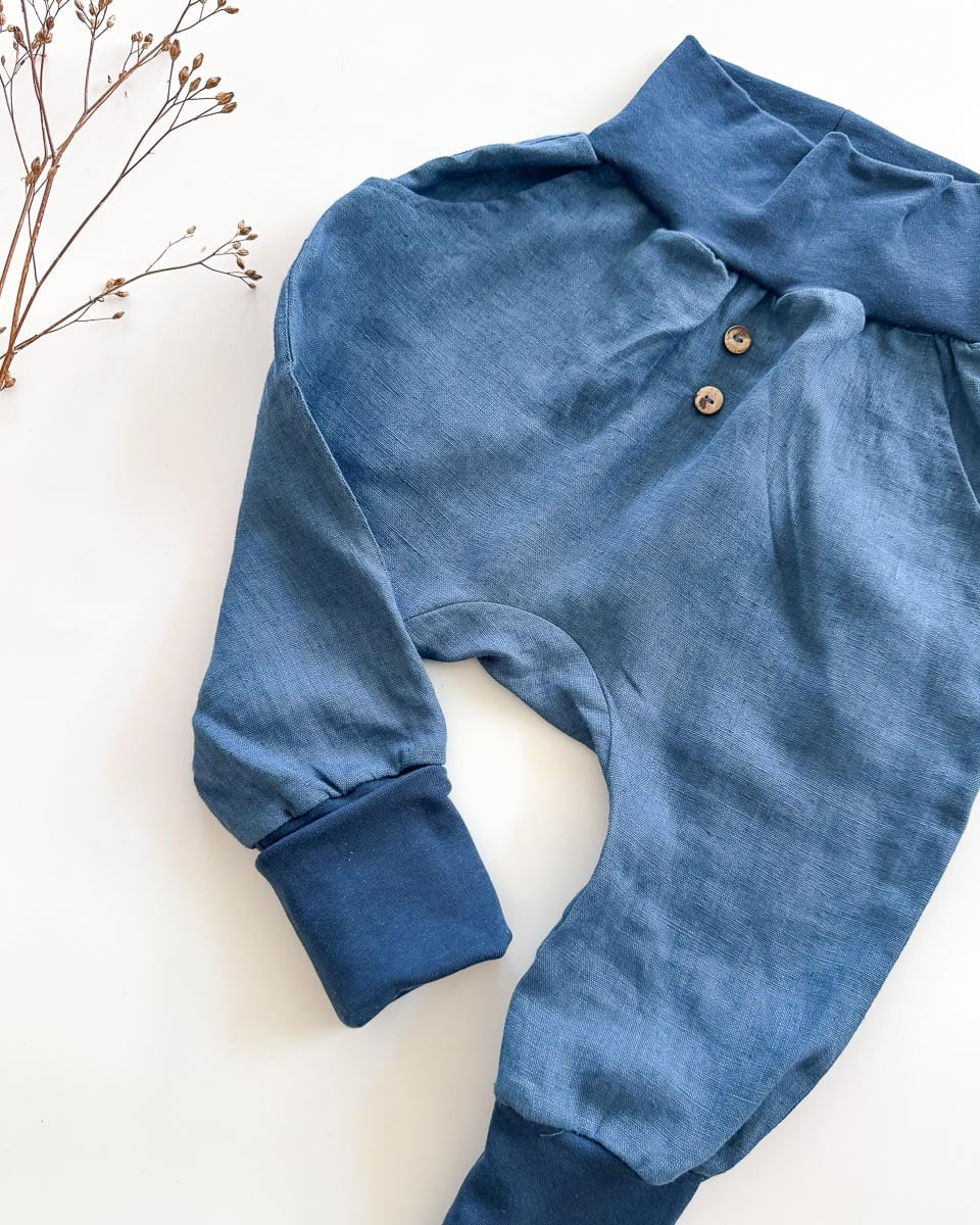 Sofortkauf: Leinen Knickerbocker in Jeansblau, Gr. 98/104