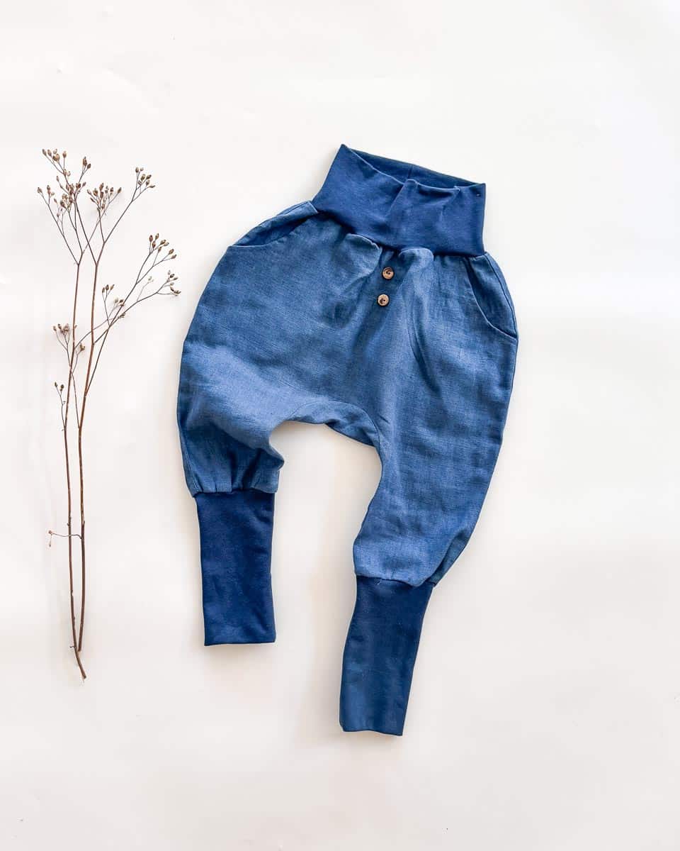 Sofortkauf: Leinen Knickerbocker in Jeansblau, Gr. 98/104