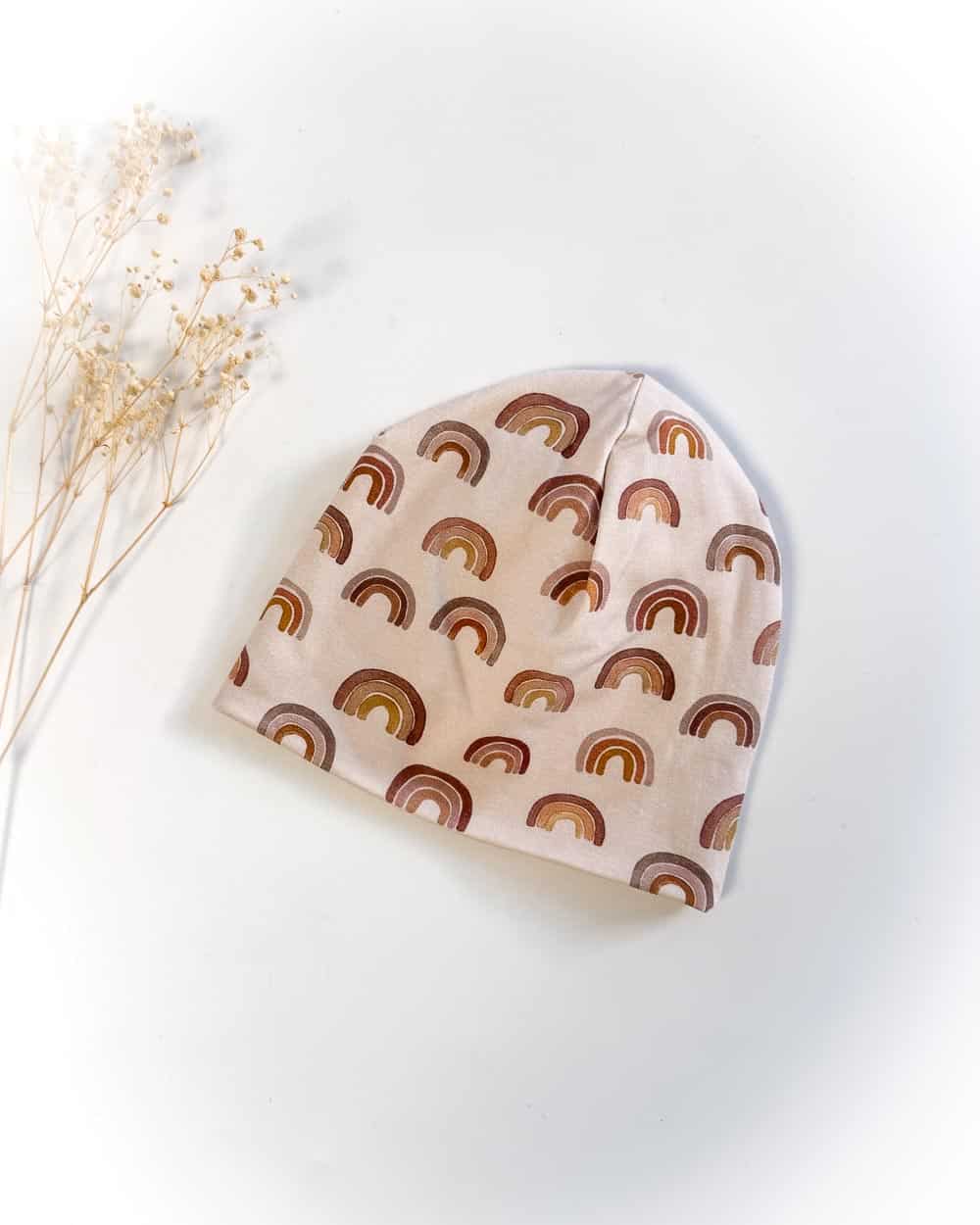 Sofortkauf: Wende-Beanie Zimt/ Brownbow, Gr. 52-54 (4-10 Jahre)