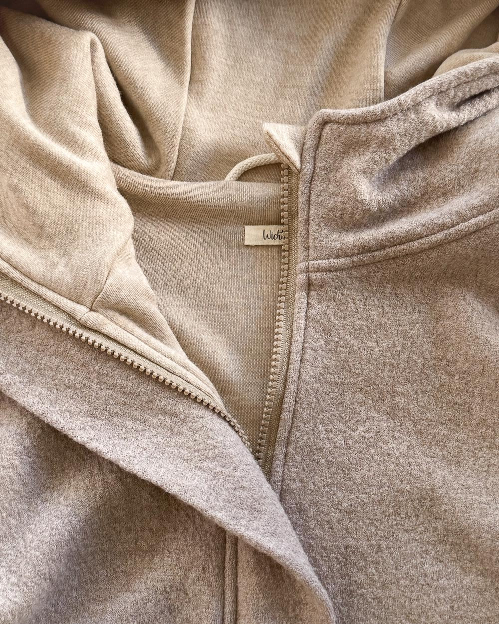 Sofortkauf: Damen Merino-Walkmantel mit Reißverschluss - Creme mit  Wolljersey gefüttert, Gr. S (34/36)