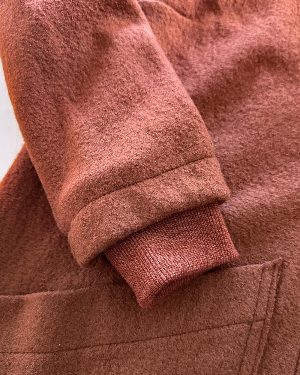 Sofortkauf: Damen Merino-Walkmantel mit Reißverschluss - Umbra/Blütentraum komplett gefüttert, Gr. S (34/36)