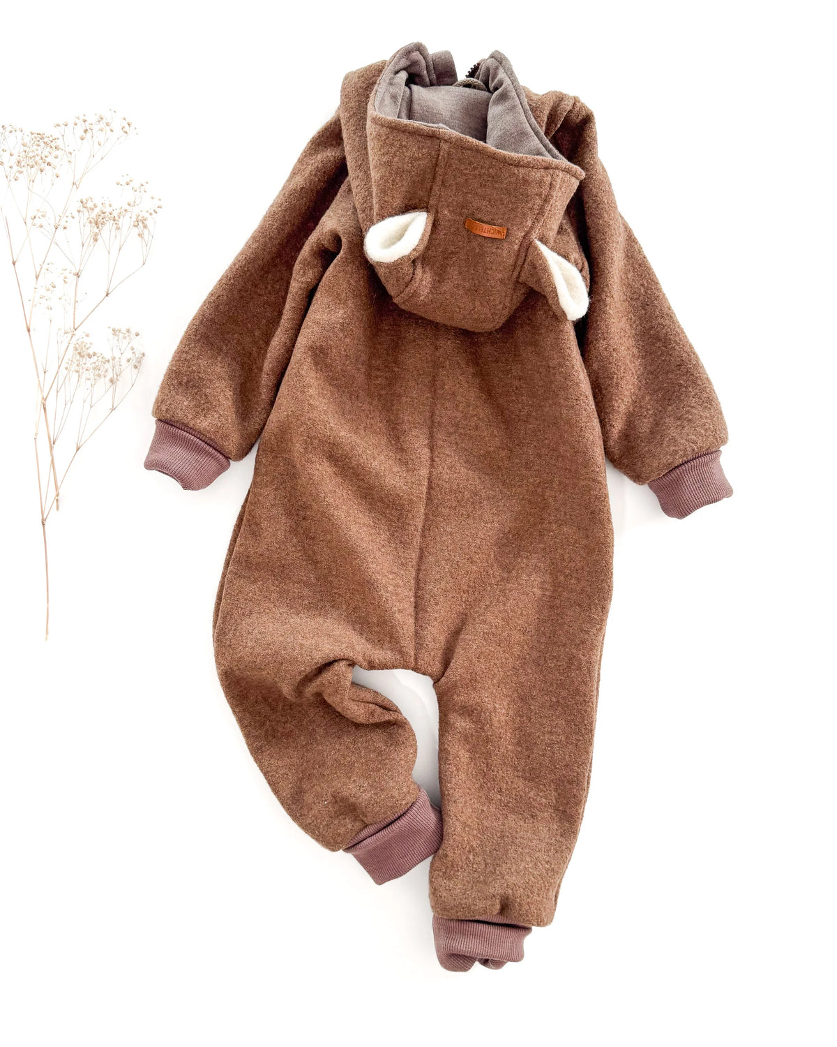 Sofortkauf: Merino-Walk Overall mit Reißverschluss in Hazel/Wollj. Schlamm, Gr.92/98