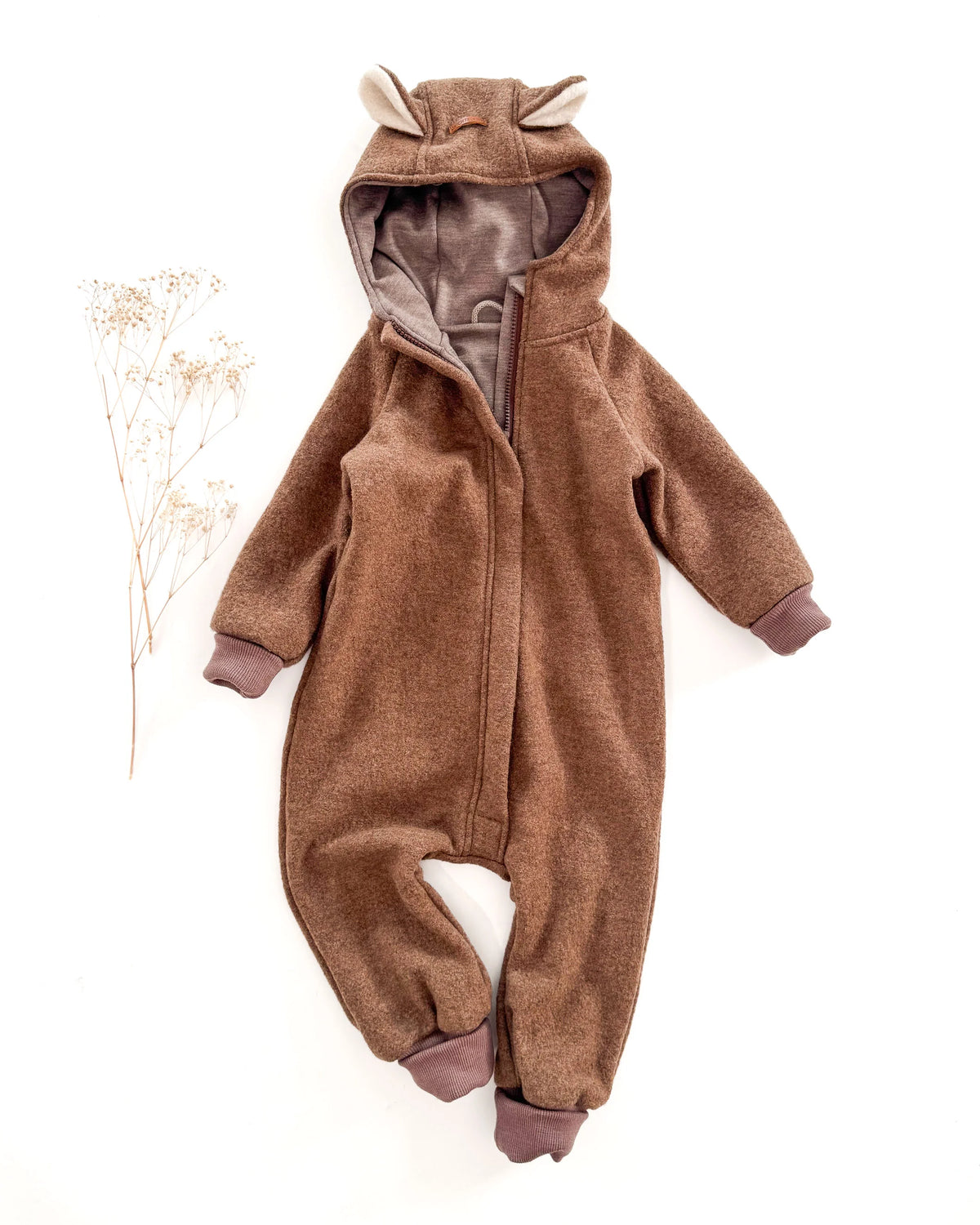 Sofortkauf: Merino-Walk Overall mit Reißverschluss in Hazel/Wollj. Schlamm, Gr.92/98