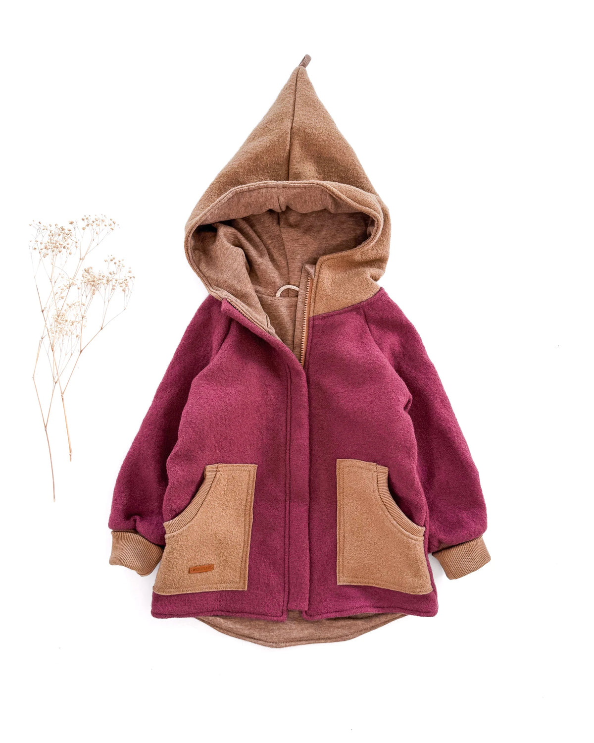 Sofortkauf: Colorblock Walkjacke in Mauve/Camel, Gr. 110/116