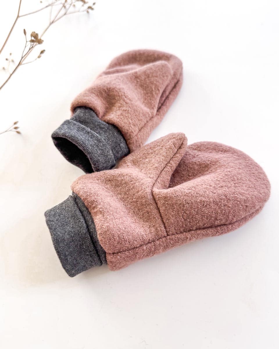 Sofortkauf: ungefütterte Merinowalk Handschuhe in Altrosa, Gr. 3 (4-5 Jahre)