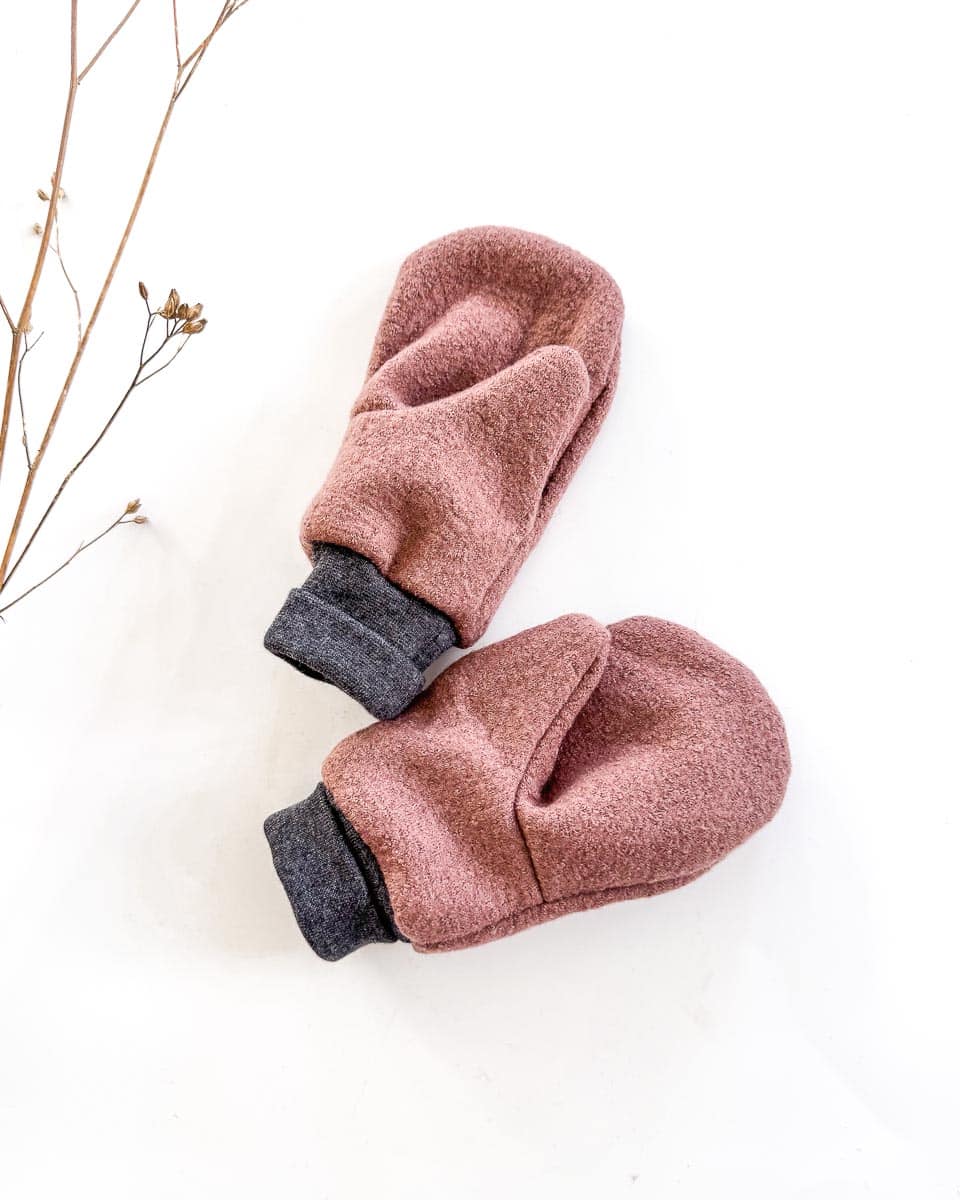 Sofortkauf: ungefütterte Merinowalk Handschuhe in Altrosa, Gr. 3 (4-5 Jahre)