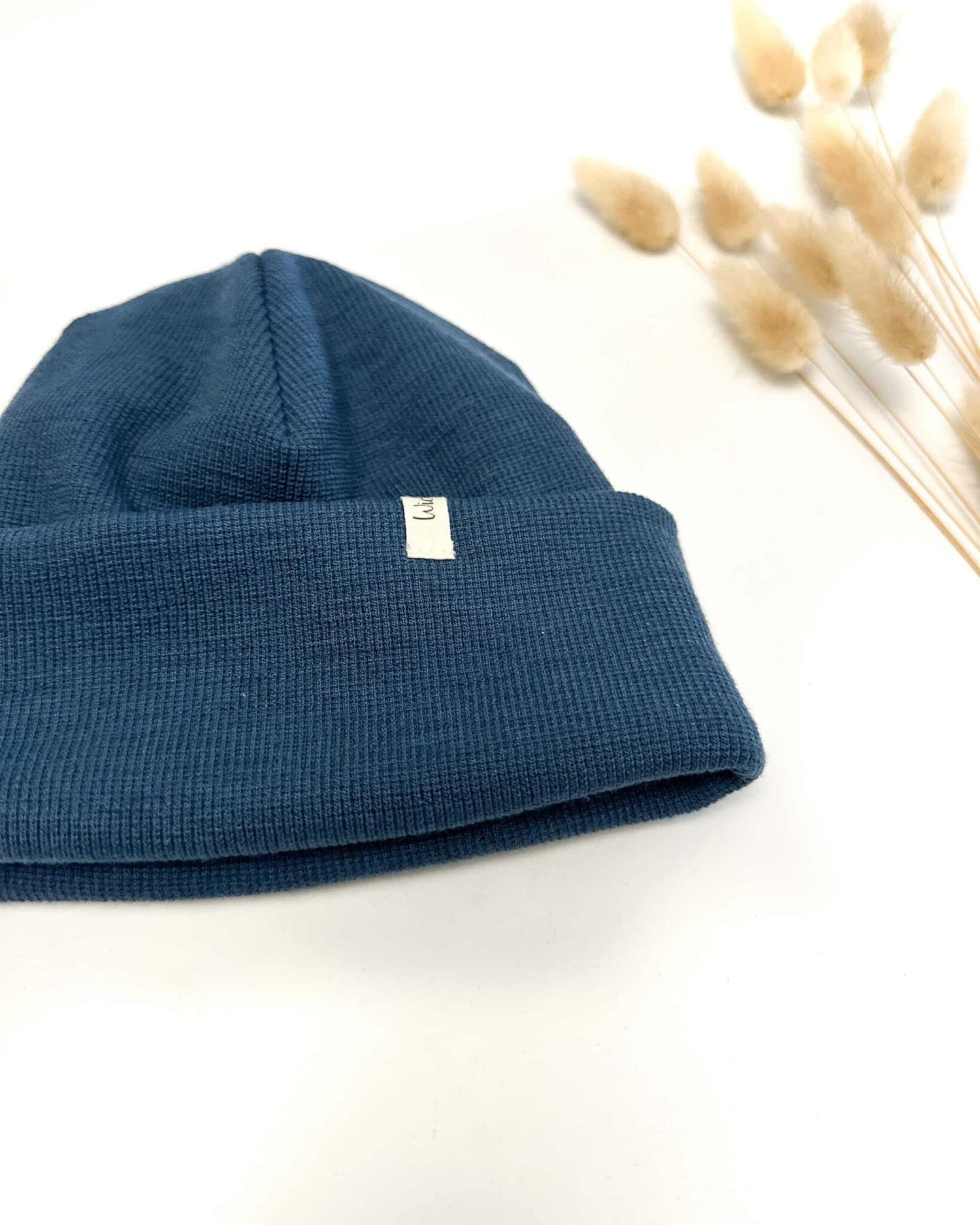 Sofortkauf: Merinowoll-Beanie für Kinder und Babys in Rauchblau