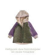 Nachhaltige Walkjacke für Kinder aus Schurwolle, wasserabweisend und atmungsaktiv, handgemacht und perfekt für kühle Tage. Konfiguriere deine Wunschjacke!