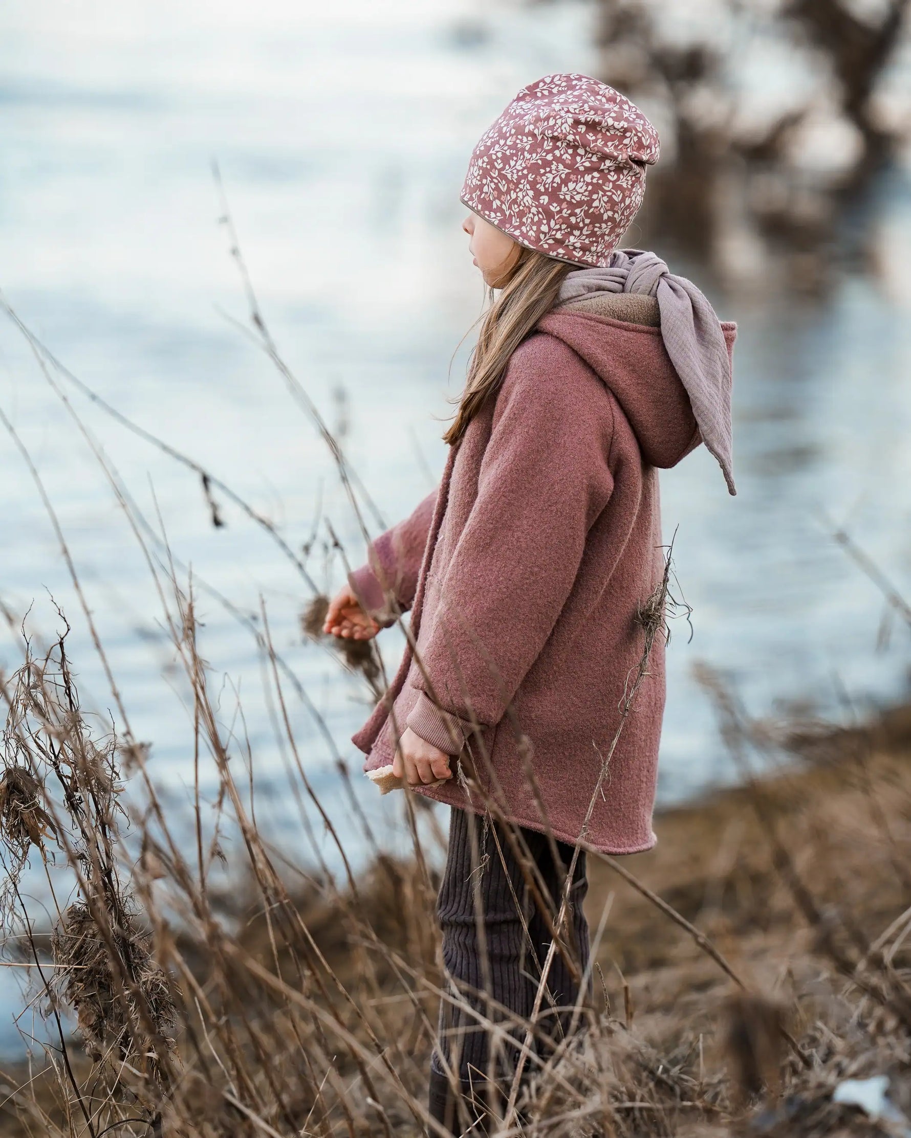 gefütterter Kinder Walkmantel aus Wollwalk mit Reißverschluss, warm, atmungsaktiv und ideal für Herbst und Winter