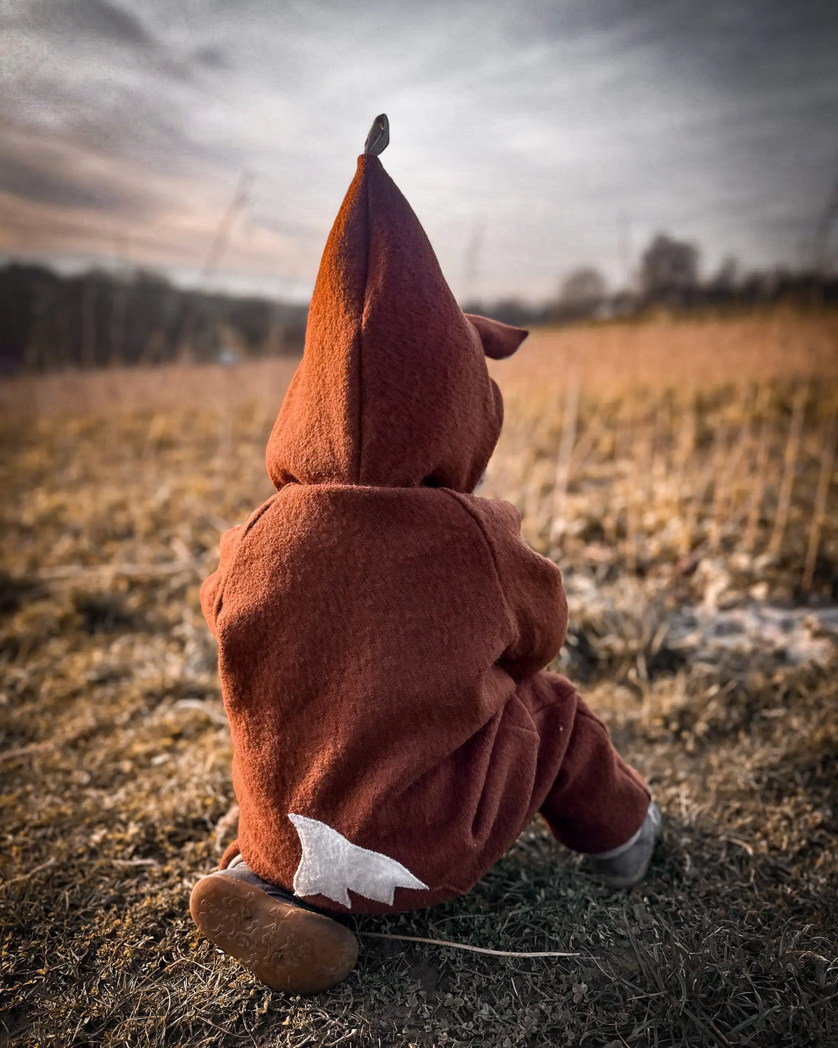 Walkoverall Fuchs für Kinder und Babys in Rost - mit Fuchsschwanz und Fuchsohren