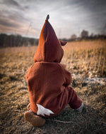 Walkoverall Fuchs für Kinder und Babys in Rost - mit Fuchsschwanz und Fuchsohren