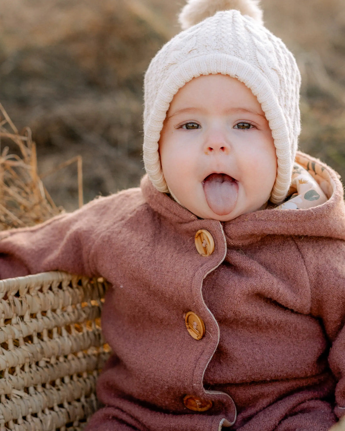 Wollwalk Overall für Kinder aus 100% Schurwolle mit Knöpfen aus Steinnuss, warm, atmungsaktiv und ideal für Herbst, Winter und Frühling