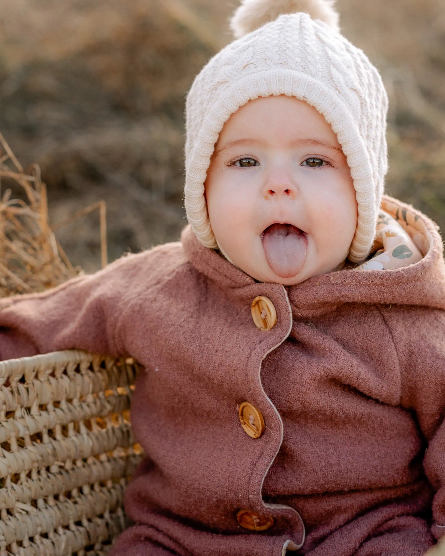 Wollwalk Overall für Kinder aus 100% Schurwolle mit Knöpfen aus Steinnuss, warm, atmungsaktiv und ideal für Herbst, Winter und Frühling