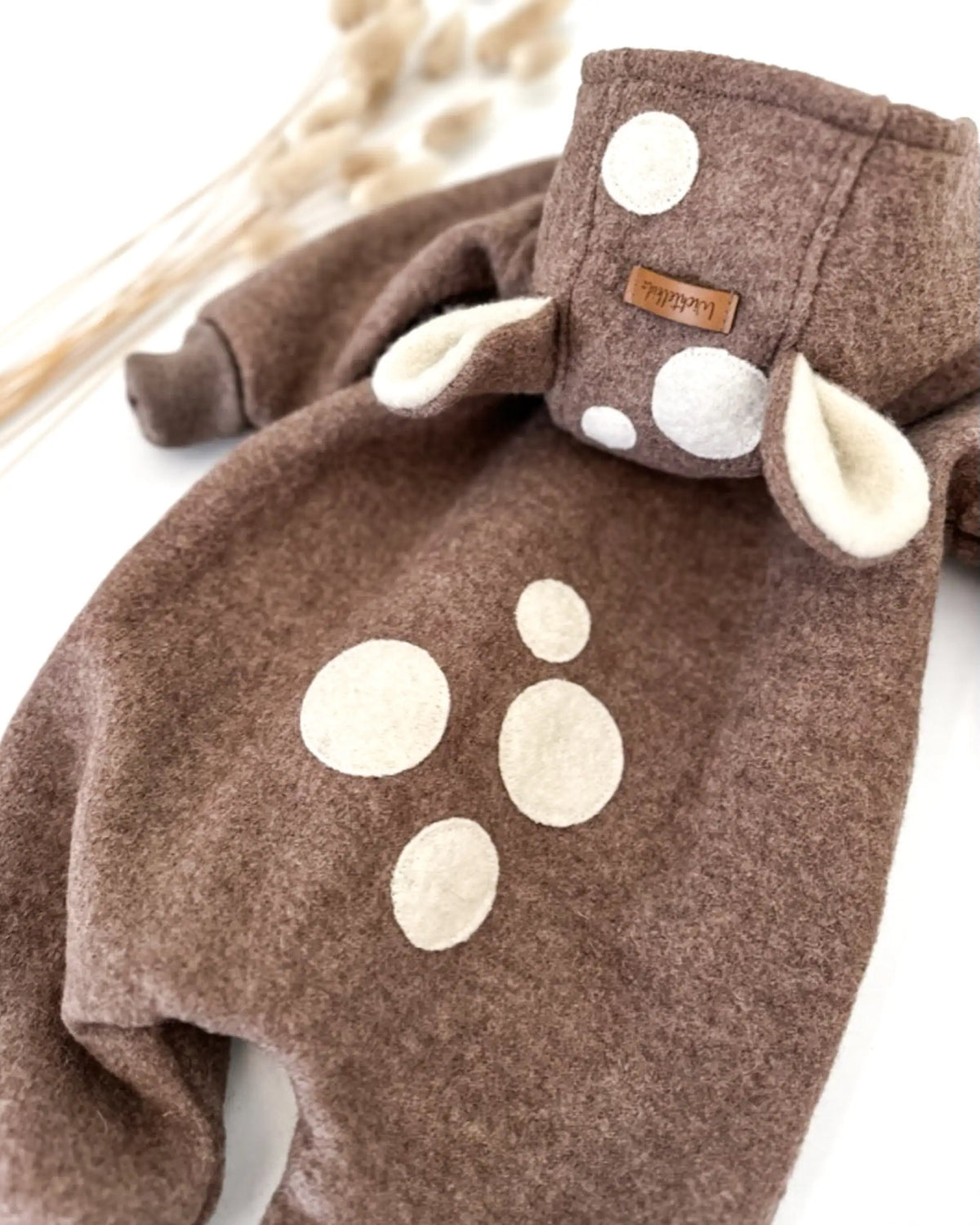 Wollwalk Anzug Reh Bambi Overall für Babys und Kinder 