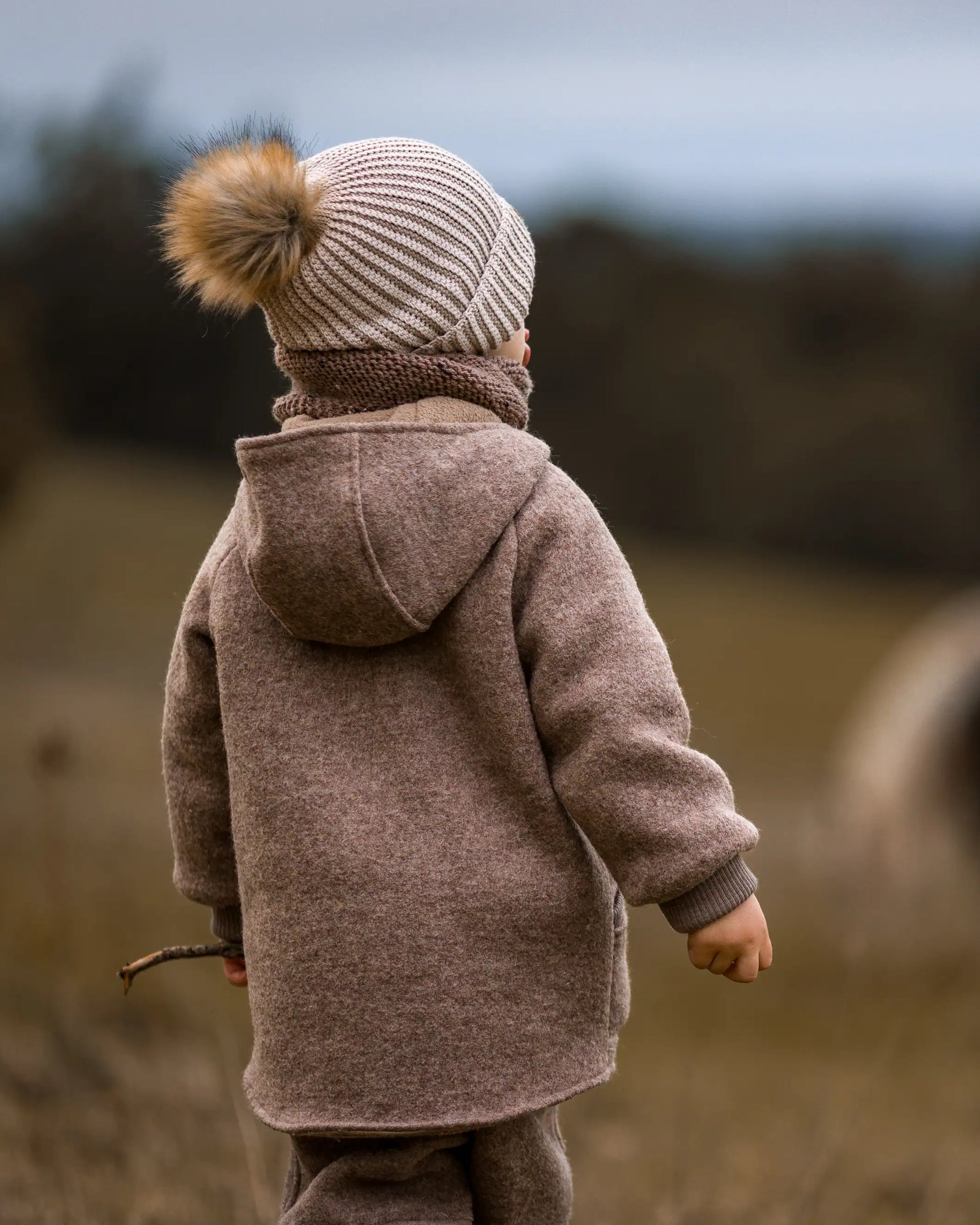 Wollwalkjacke Kinder Walkmantel Coat Kinder mit runden Taschen und Bio Merino-Wollbündchen made in Germany