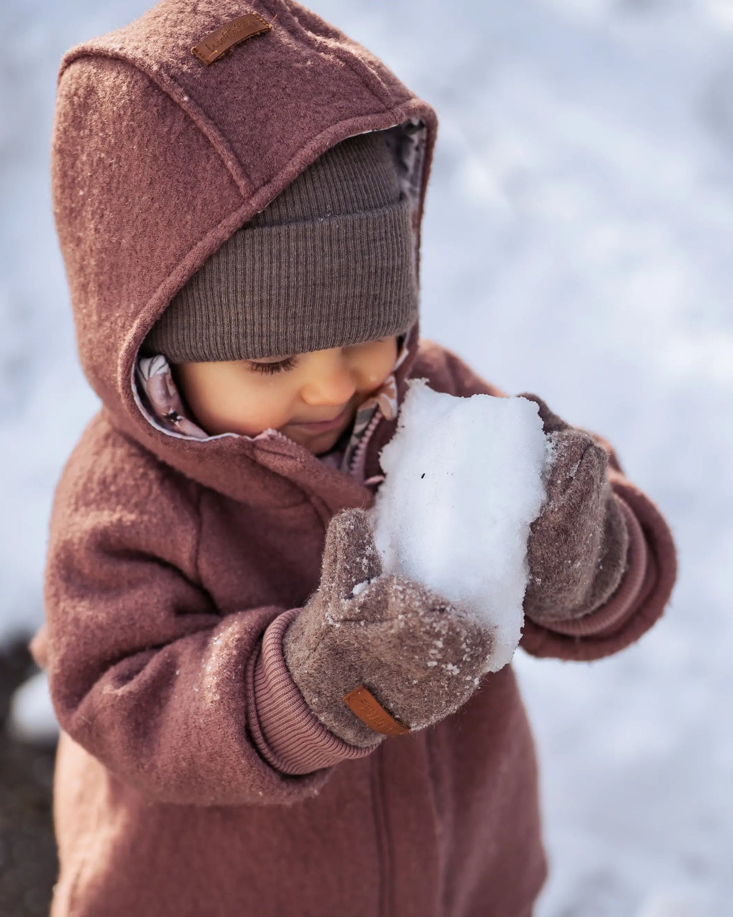 Wollwalk Handschuhe für Kinder aus Schurwolle, weich und warm für Herbst und Winter beim Spielen draußen