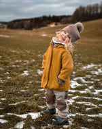 nachhaltiges Kinder Wollwalk Outfitvon Wichtelkidz  - Walkjacke mit Reißverschluss, Walkhose, Walkmütze, Walkloop, Walkhandschuhe