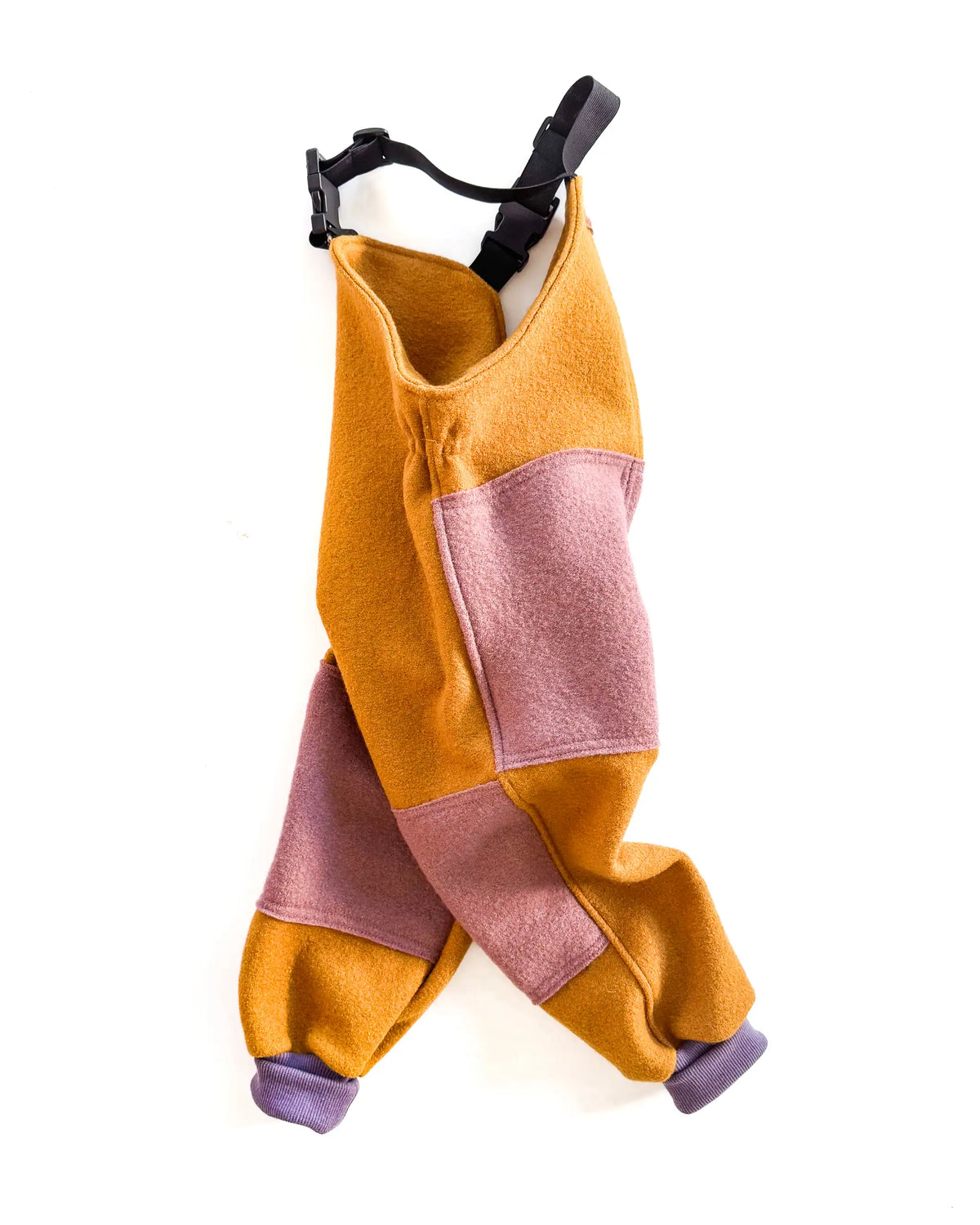 Walk-Latzhose für Kinder mit mitwachsenden, stufenlos verstellbaren Trägern, Knie und Po Verstärkung und Merino Wollbündchen