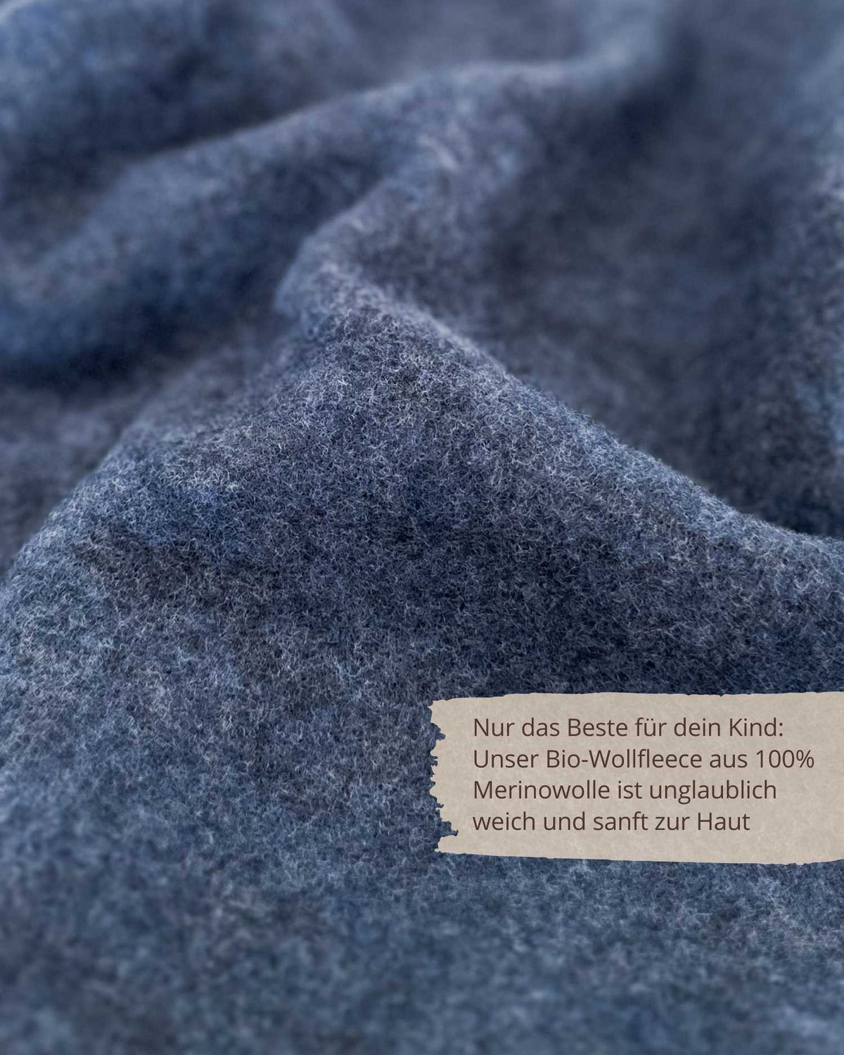 100% Bio Merino Wollfleece Atlantik Blau Dunkelblau