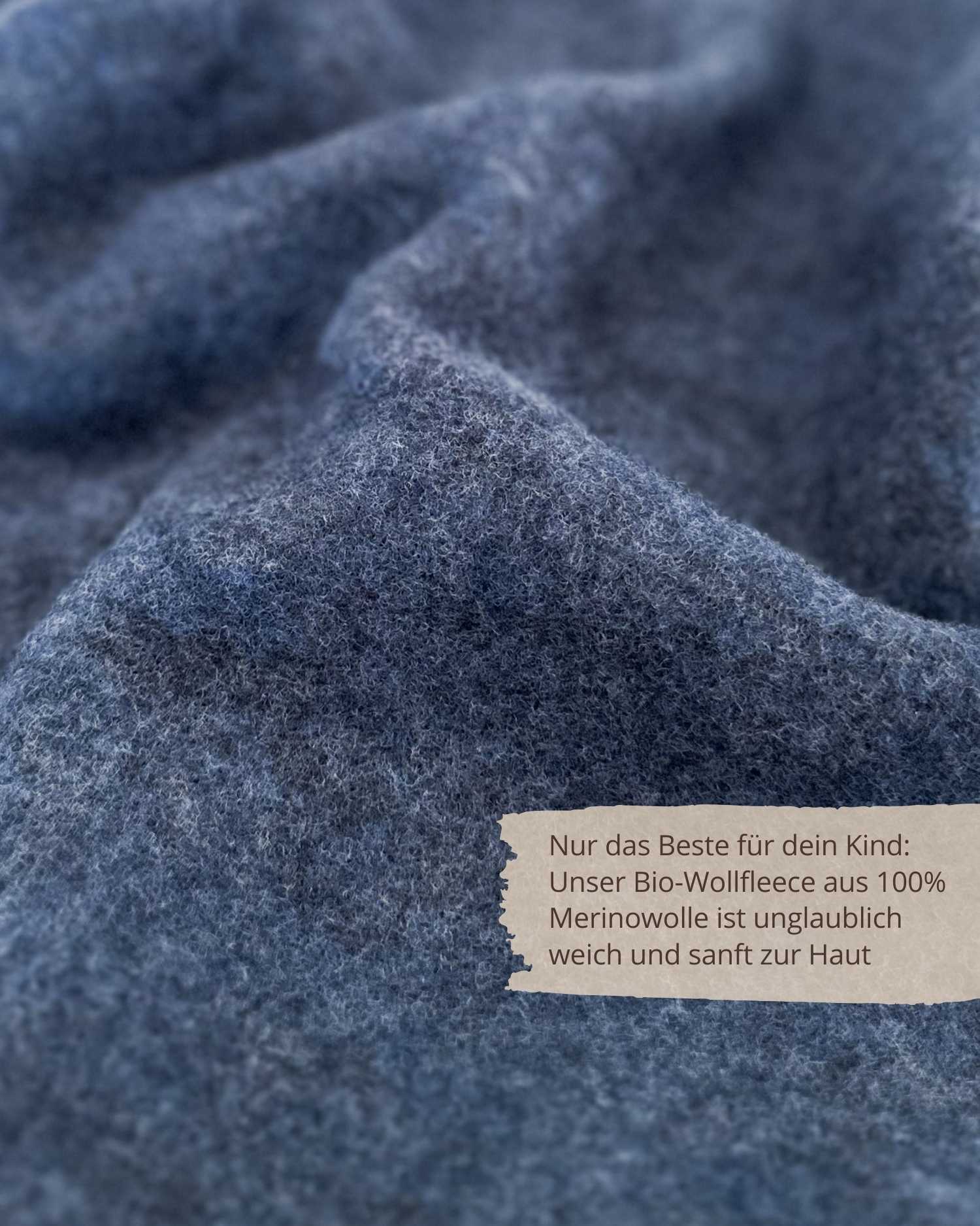 100% Bio Merino Wollfleece Atlantik Blau Dunkelblau