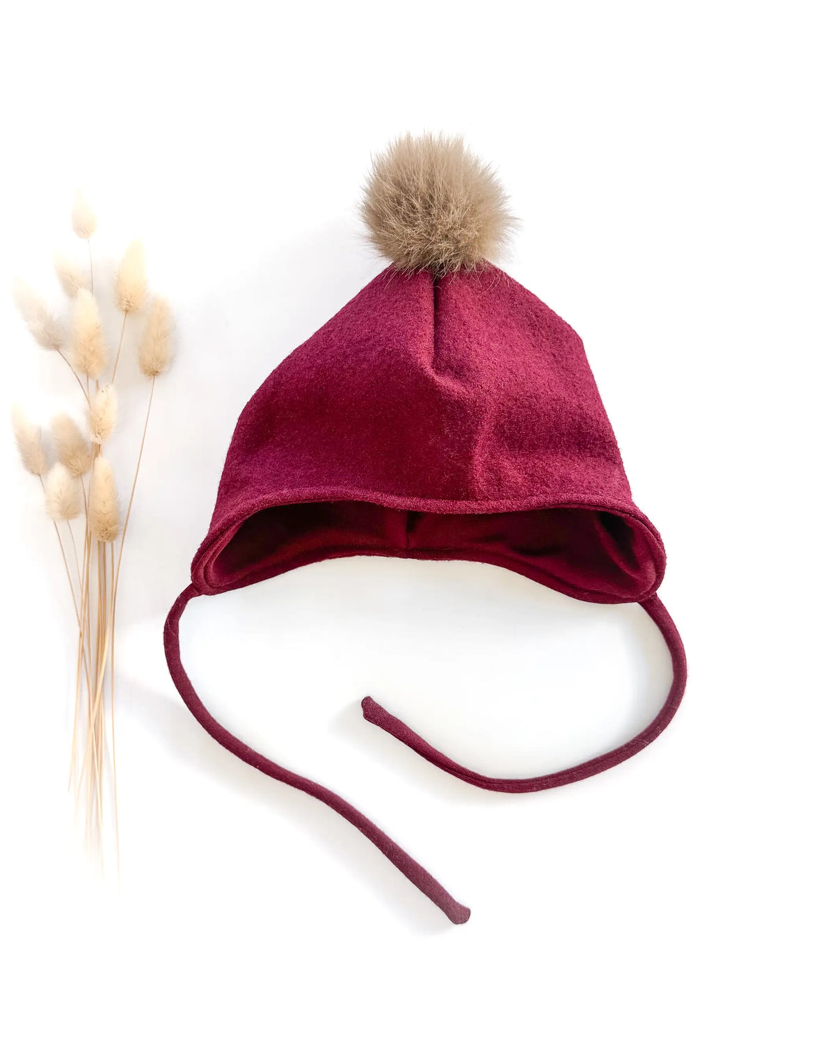Winter Wollwalk Mütze Kind Baby mit Bommel aus Schurwolle