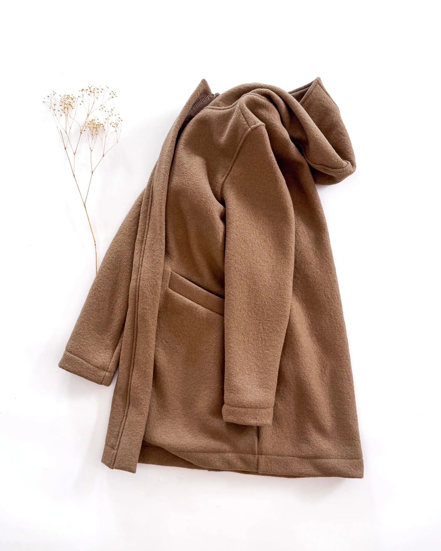 Sofortkauf: Damen Walkmantel in Camel & Wolljersey Futter Camel, Gr. S (34/36)