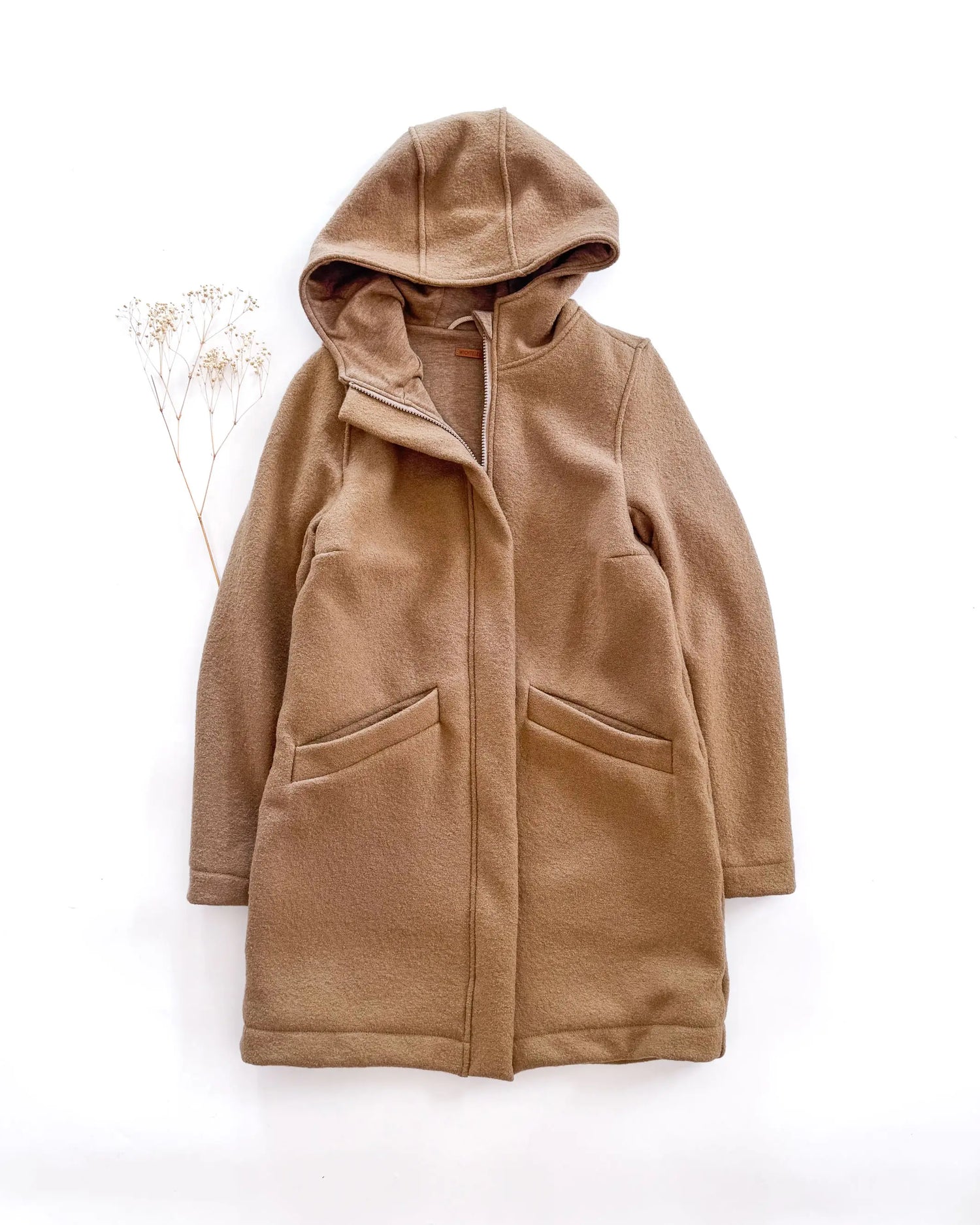 Sofortkauf: Damen Walkmantel in Camel & Wolljersey Futter Camel, Gr. S (34/36)